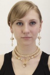 Golden Pearl Necklace<br />Ear Drops and Necklace sold separately