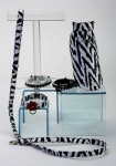 Zebra Leash<br />Coat, collars, leash and belt sold separately